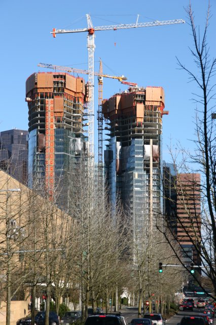 First weekend outdoors - Twin Towers Bellevue
(Click on the picture for the full-size version)
